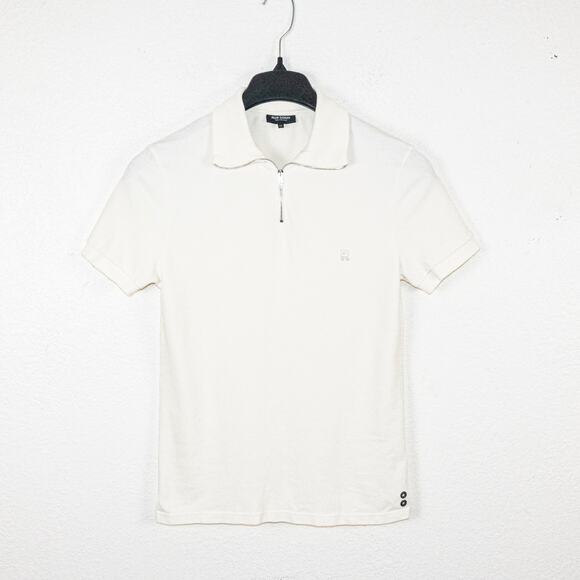 RON DORFF Men's Cotton Pique Zip Polo Shirt lcream size XS - Picture 1 of 8